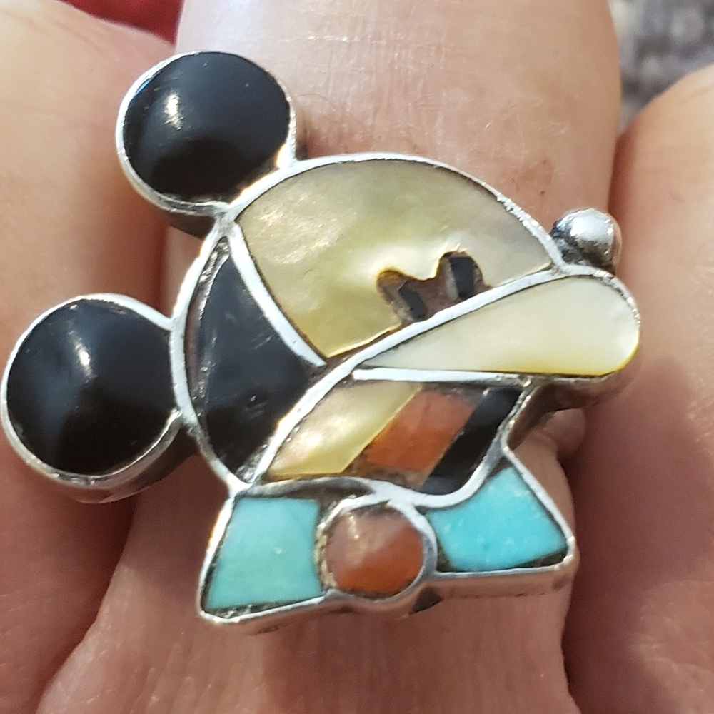 🛑SOLD🛑Vintage Zuni Sterling Mickey Mouse Ring - Picture 6 of 7